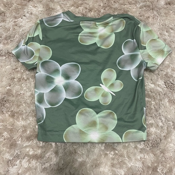 Green Patterned Crop Top - Picture 4 of 5